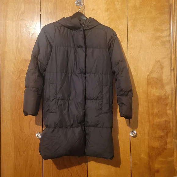 J. Crew Long Puffer Dark Brown Womens size Small  MISSING BELT - Picture 5 of 12